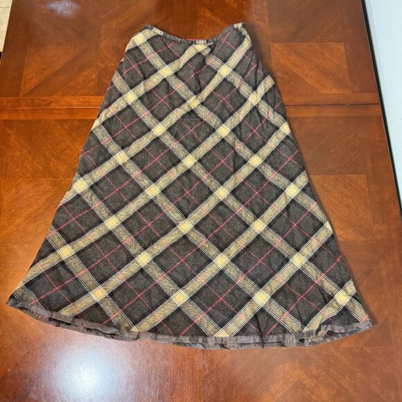 Talbots Wool Blend classic Plaid A-Line Skirt Size 8 - Picture 7 of 8